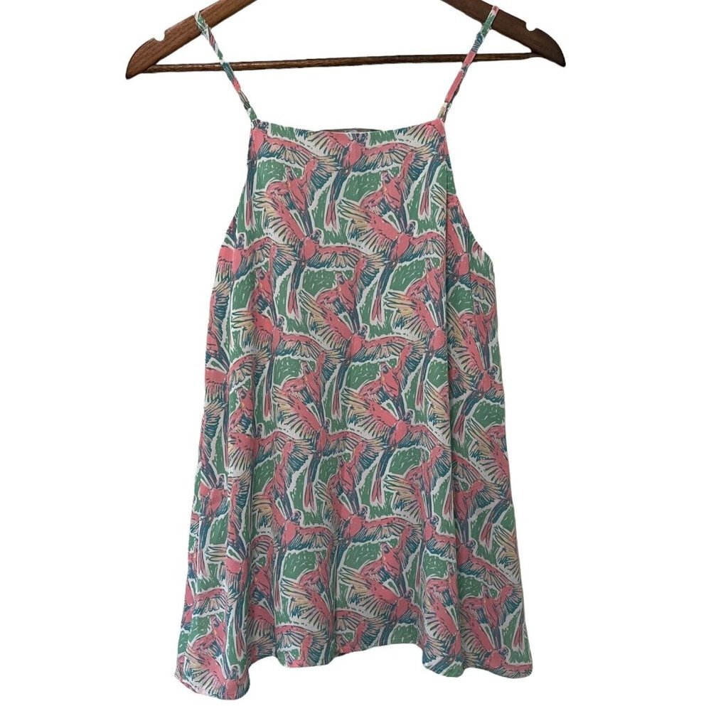 Lauren James Tank XS Tropical Vacation Parrots Mermaid Art Softgirl Lined - Picture 2 of 8
